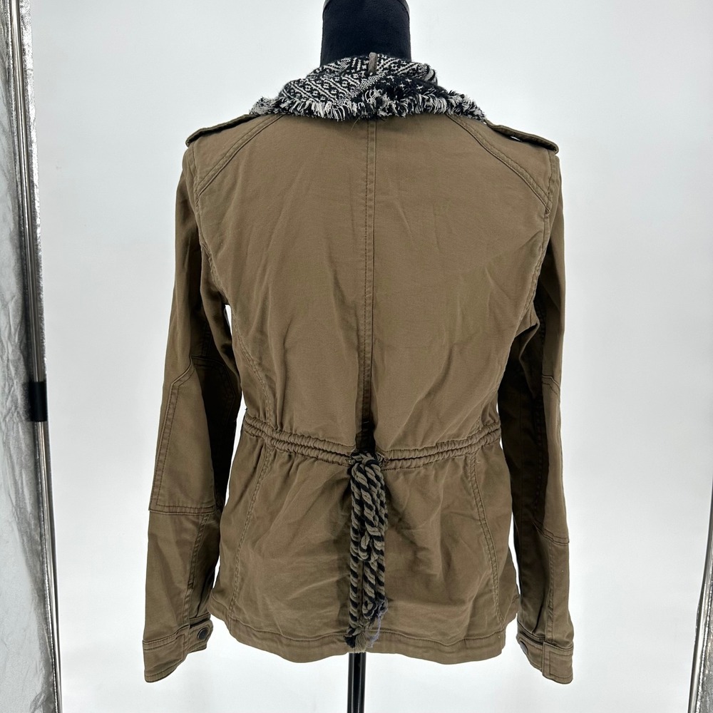 Anthropologie Hei Hei Fringe Pattern Anorak Jacket Keffiyeh Green XS - Picture 5 of 11